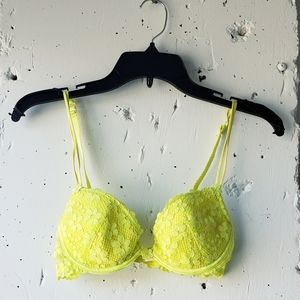 LaSENZA Neon yellow flower lace bra 34B